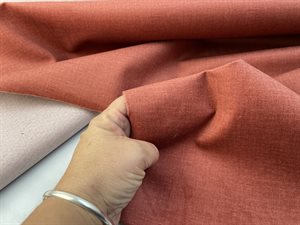 Møbelstof - velour agtig i lys paprika, restestykke på 4,25 meter